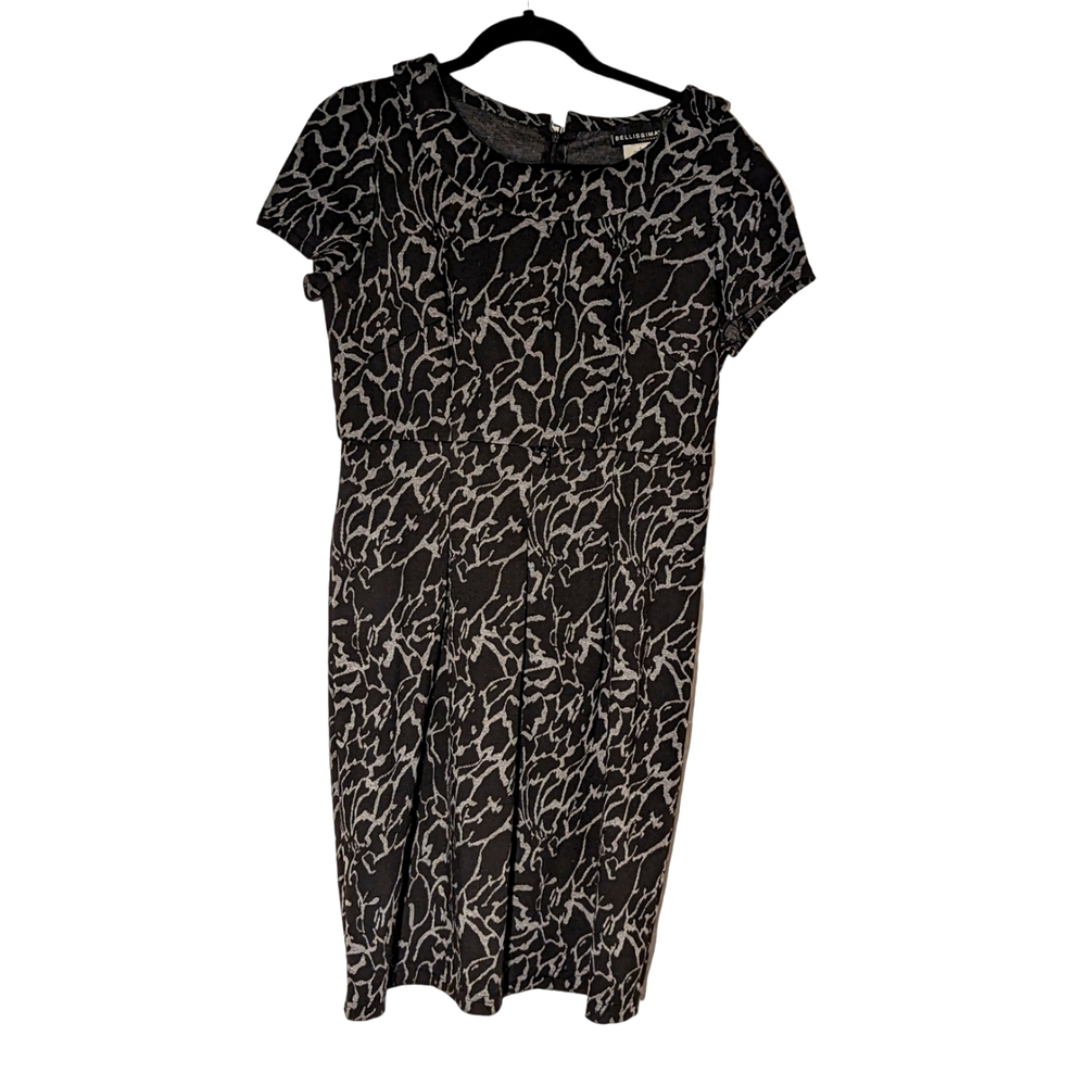 Bellisima black and grey pattern dress, size 8